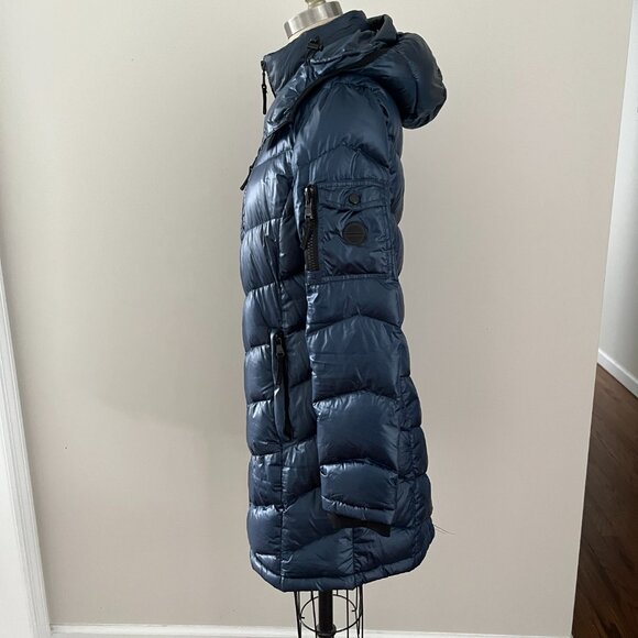 Andrew Marc Packable Lightweight Premium Down Puffer Jacket Removable Hoodie S - Picture 2 of 9